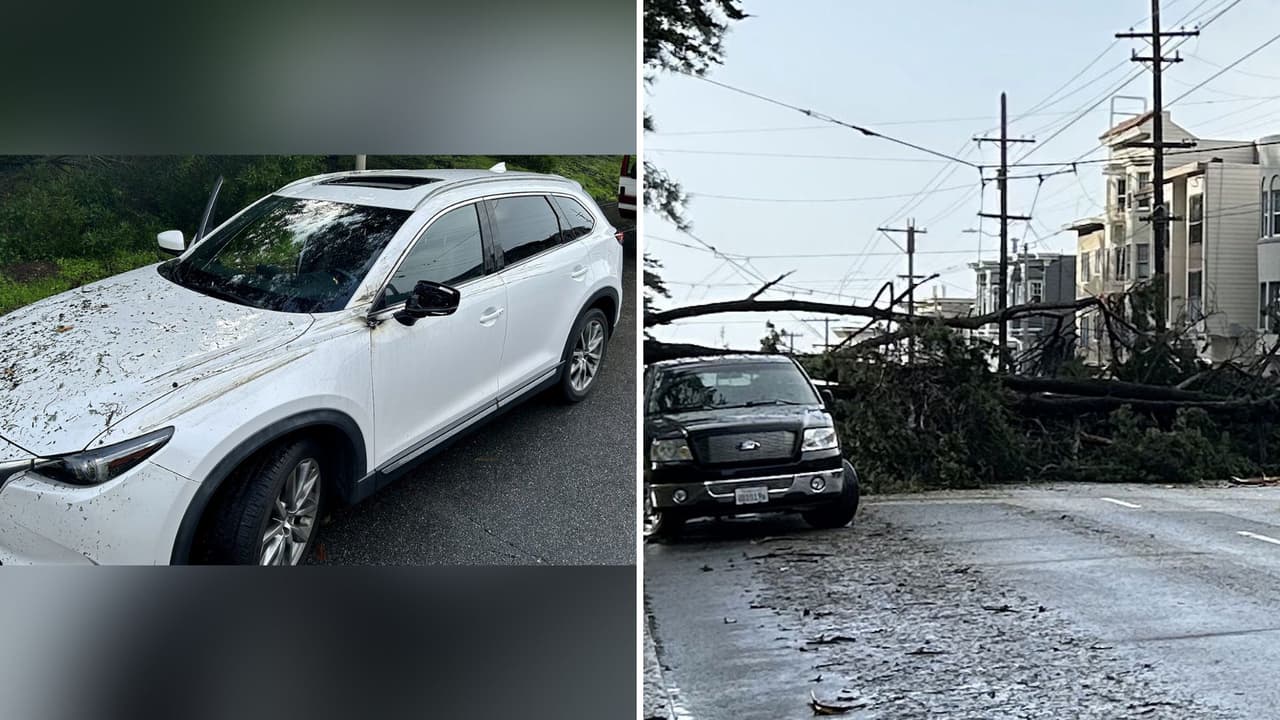 Una pareja fue rescatada en San Francisco después de la tormenta luego de que un árbol cayó sobre su auto junto con un cable de alta tensión. Mira los detalles.