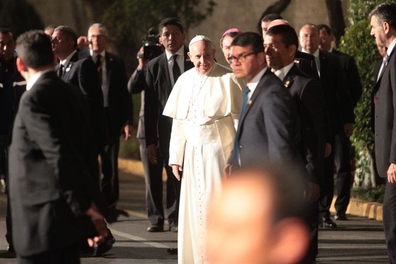 El papa Francisco en su primer día de visita en la Ciudad de México.