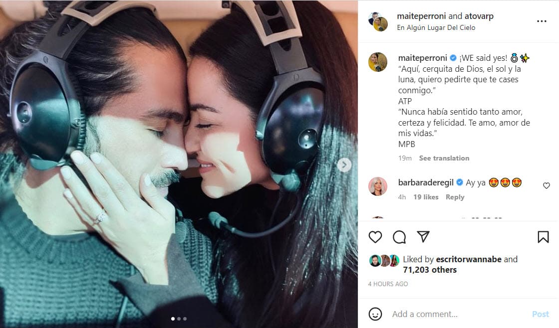 Maite Perroni se compromete.