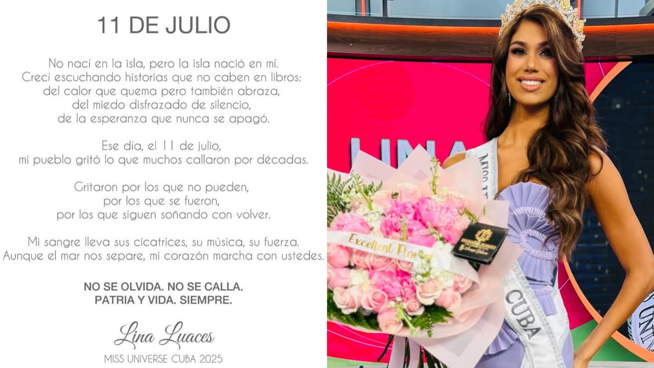 Este es el mensaje que Lina Luaces dedicó a los cubanos tras convertirse en Miss Universe Cuba 2025.