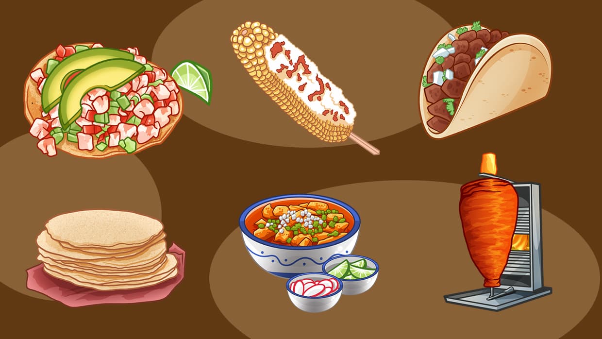 Y para todos los antojadizos, los emojis de comida se ven simplemente deliciosos: tostadas, elotes, tacos, tortillas, menudo y un trompo para unos buenos tacos al pastor.