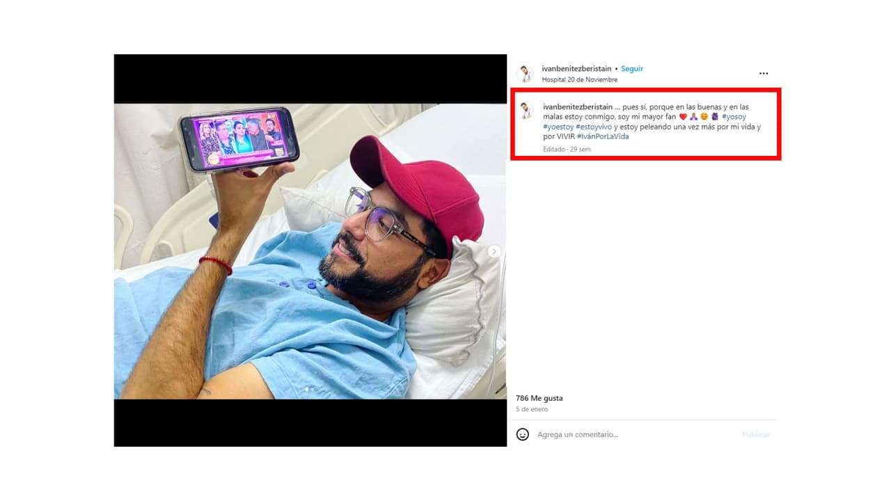 Iván Benítez narró algunas recaídas de salud en Instagram.