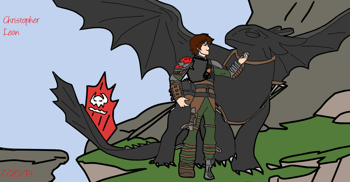 Reproducción de personajes de la película "How to Train Your Dragon"