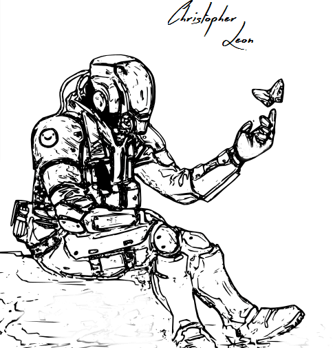 Dibujo de ciencia ficción de Christopher León