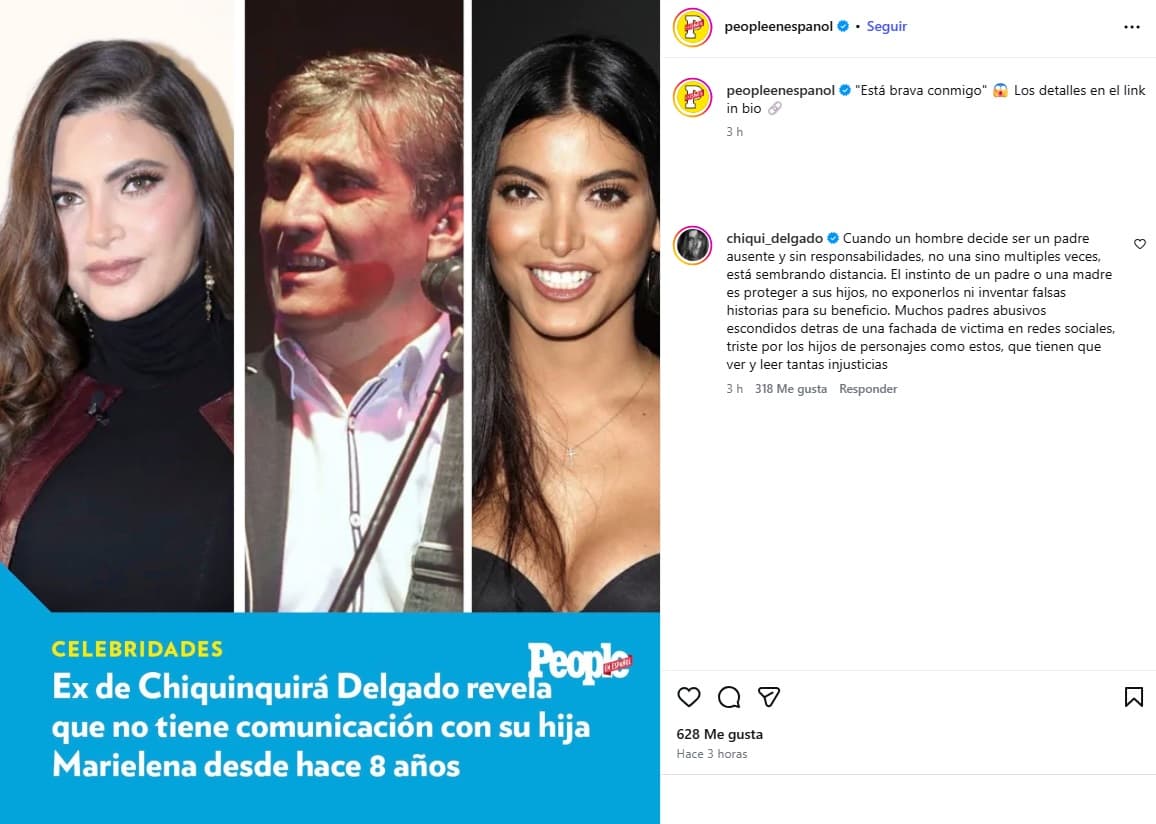 Chiquinquirá Delgado publicó este mensaje en reacción a las palabras del papá de su hija.