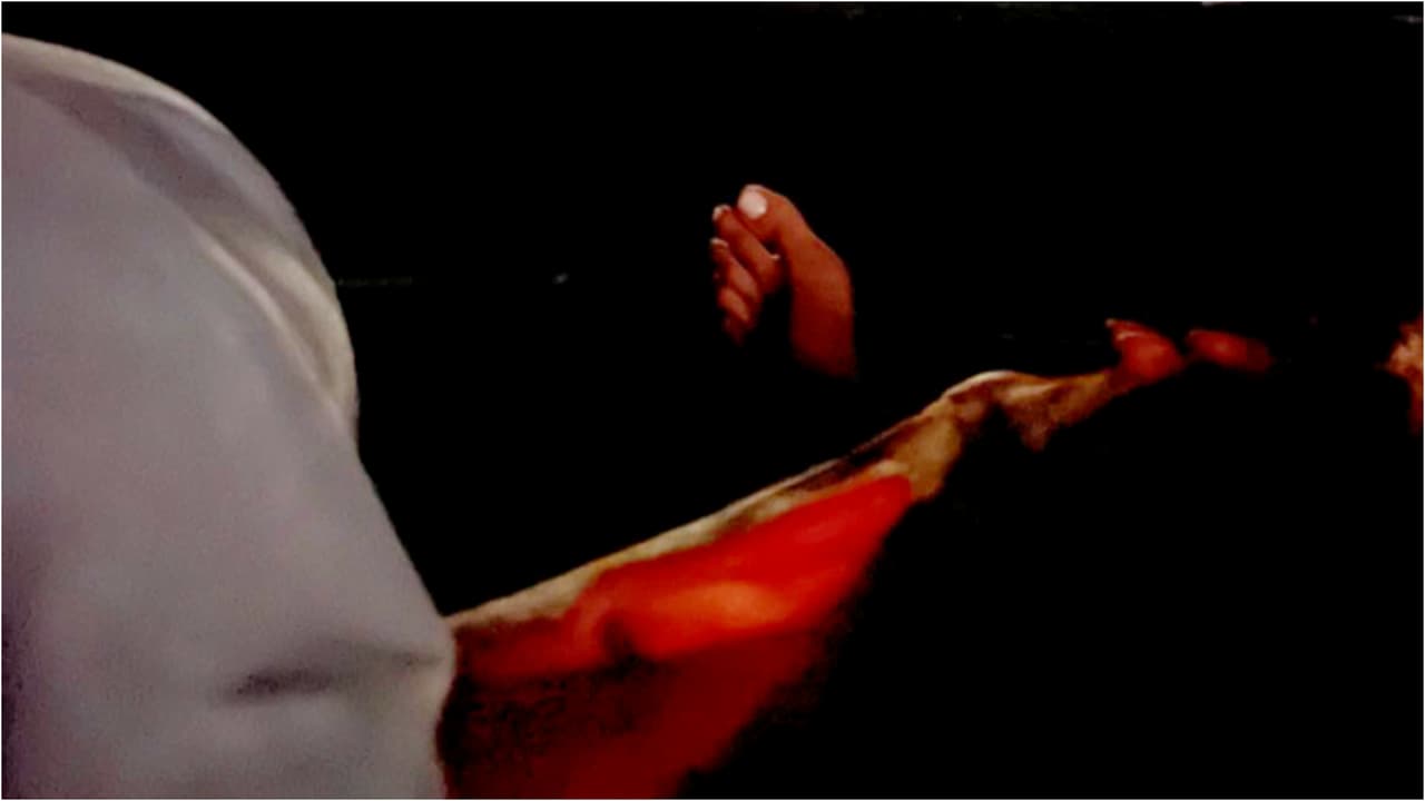 Este es un acercamiento editado digitalmente para poder apreciar quién acompaña a Elizabeth Gutiérrez, pero no se logra apreciar la identidad de la persona debido a la oscuridad de la imagen.