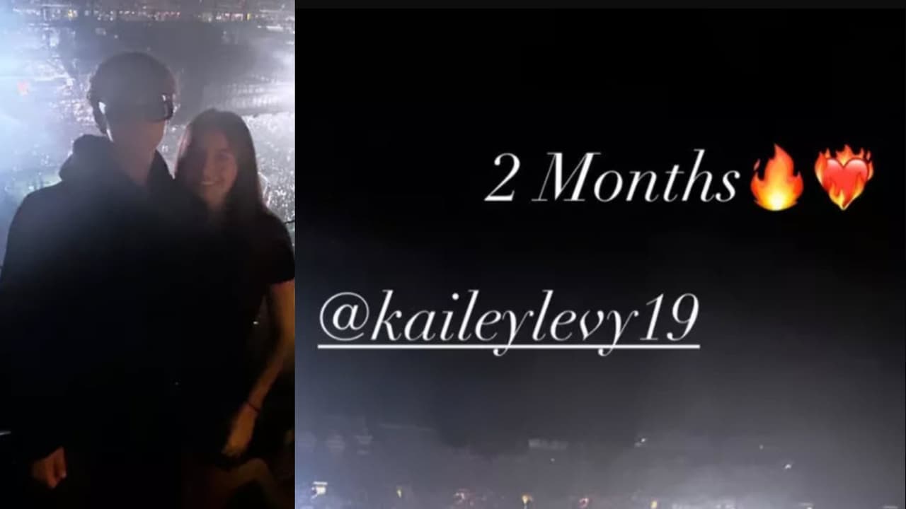 Anthony Lyman publicó esta foto junto a Kailey Levy con el mensaje "2 meses".