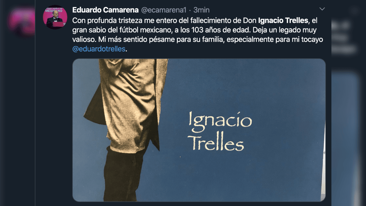 Así reacciona el mundo futbolístico ante el fallecimiento de Ignacio Trelles a sus 103 años.