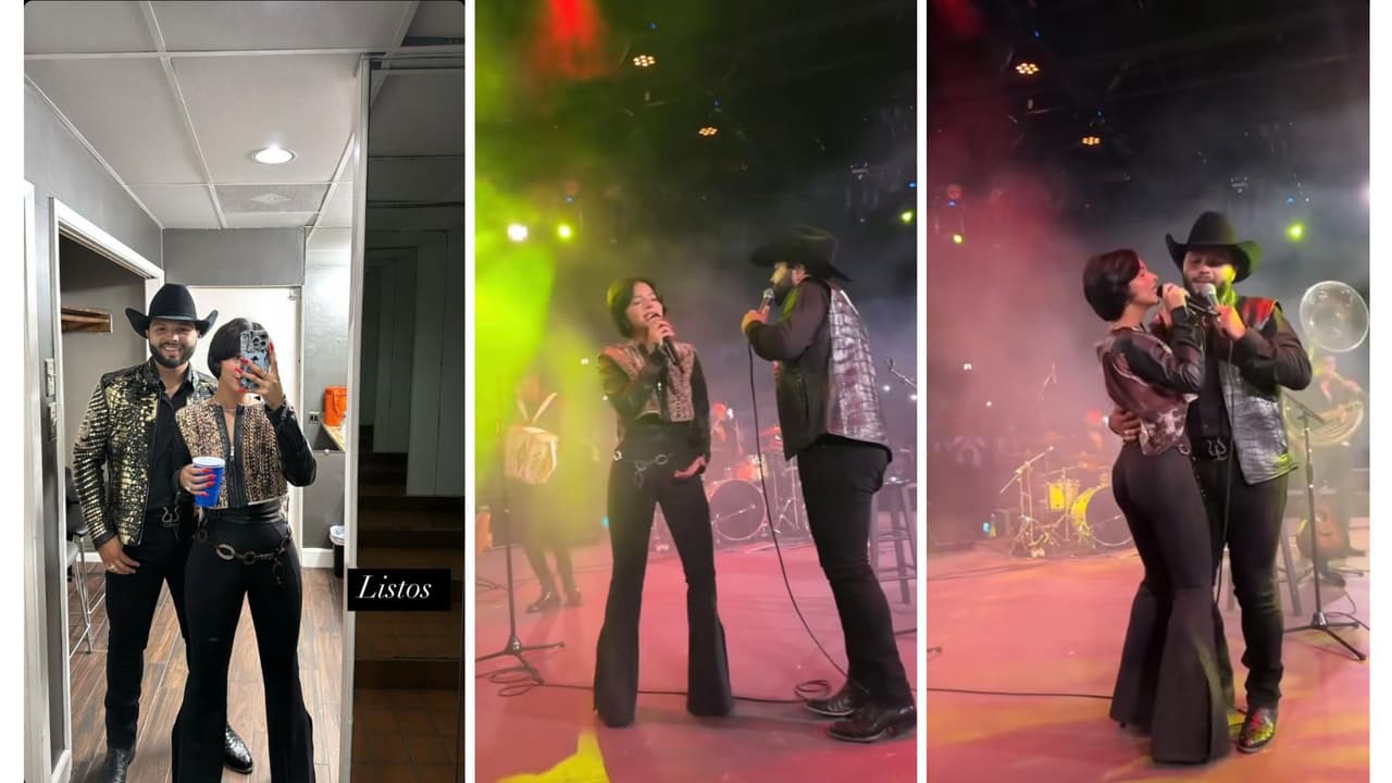 Ángela Aguilar acompañó a su hermano Leonardo en su primera presentación en solitario.