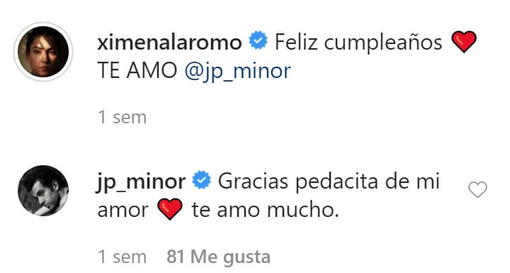 Él contestó el detalle de su pareja con un mensaje de agradecimiento a su "
<b>pedacita de su amor</b>".
<br>