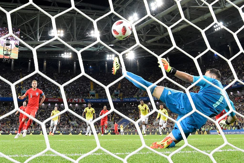 145.- Harry Kane (Inglaterra) al minuto 57. Inglaterra 1-1 Colombia (4-3 penaltis). Cuartos de Final.