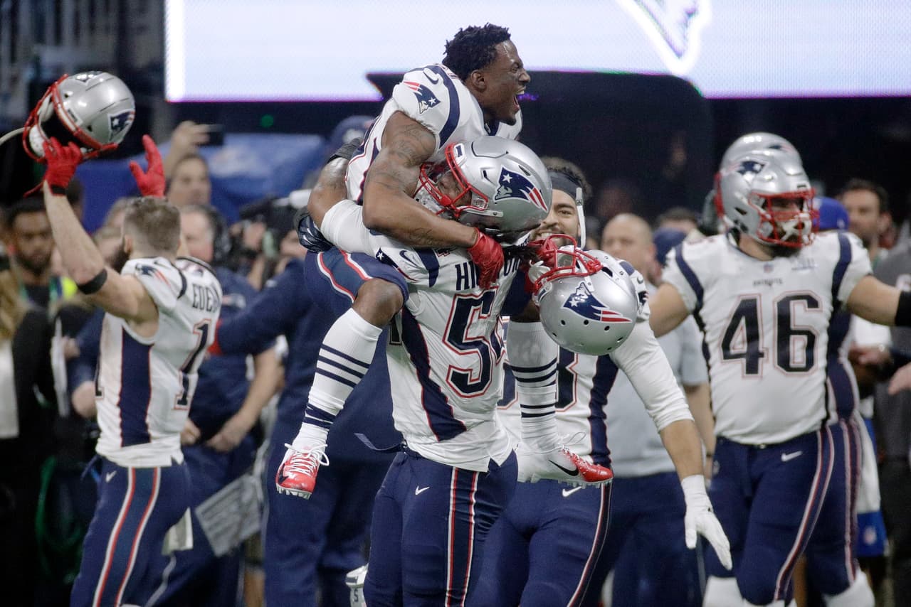 Esta imagen se ha repetido con alta frecuencia en los años recientes al término del juego más importante del año para la NFL: un festejo de los Pats.