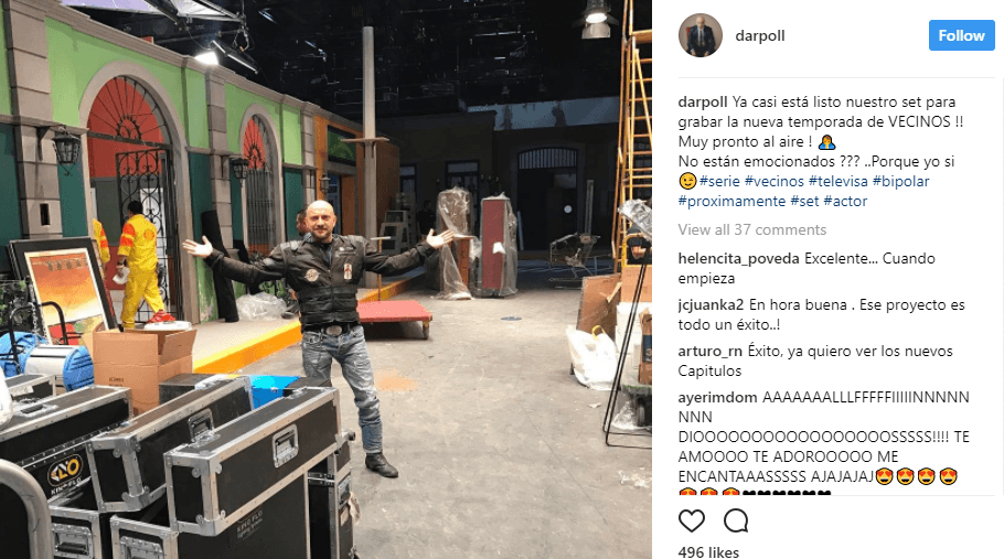Darío Ripoll compartió su emoción al ver el set listo para grabar.