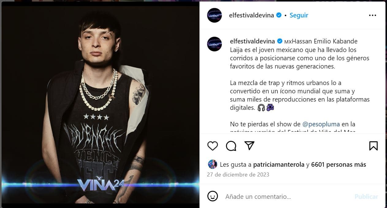 Peso Pluma en Viña del Mar