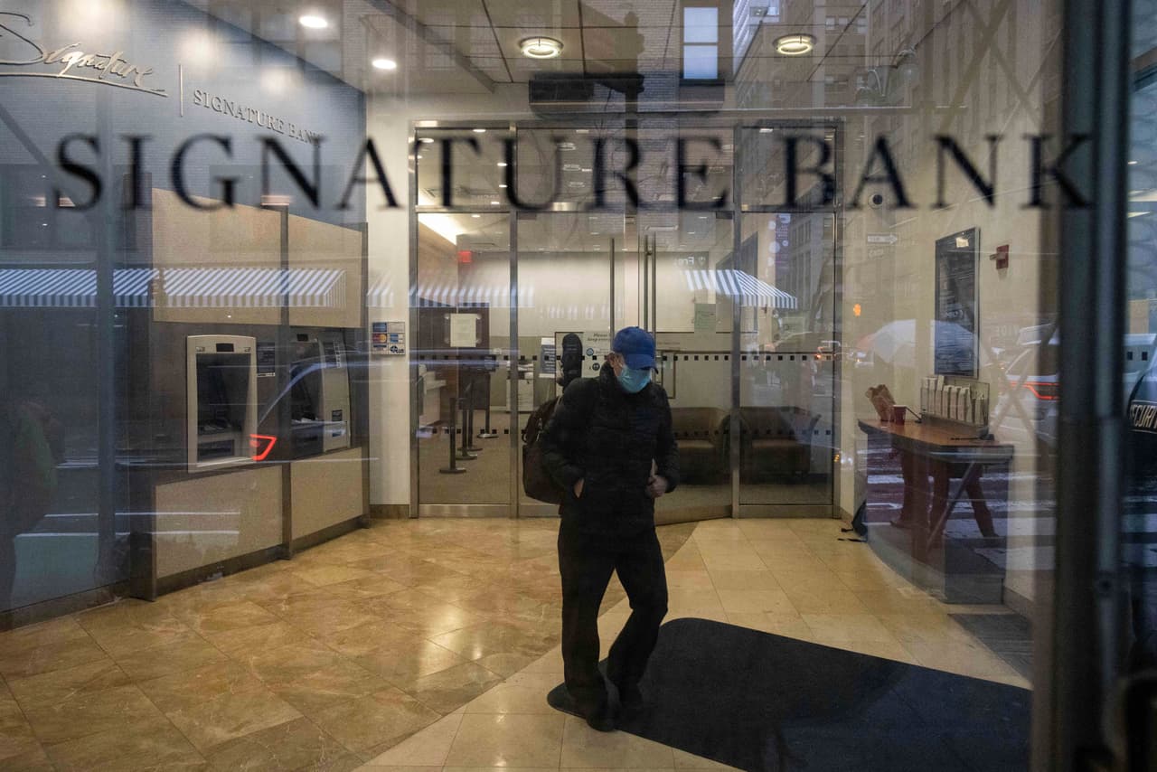 Así lucía una sucursal del Signature Bank en Nueva York este 13 de marzo del 2023.