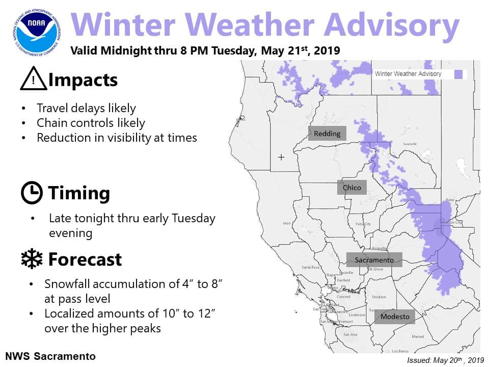 Así como también el Servicio Nacional de Meteorología advirtió que por las nevadas los conductores deben prever retrasos, por la poca visibilidad de las vías, al tiempo que recomendaron el uso de cadenas hasta el martes 21 de mayo en algunas zonas.