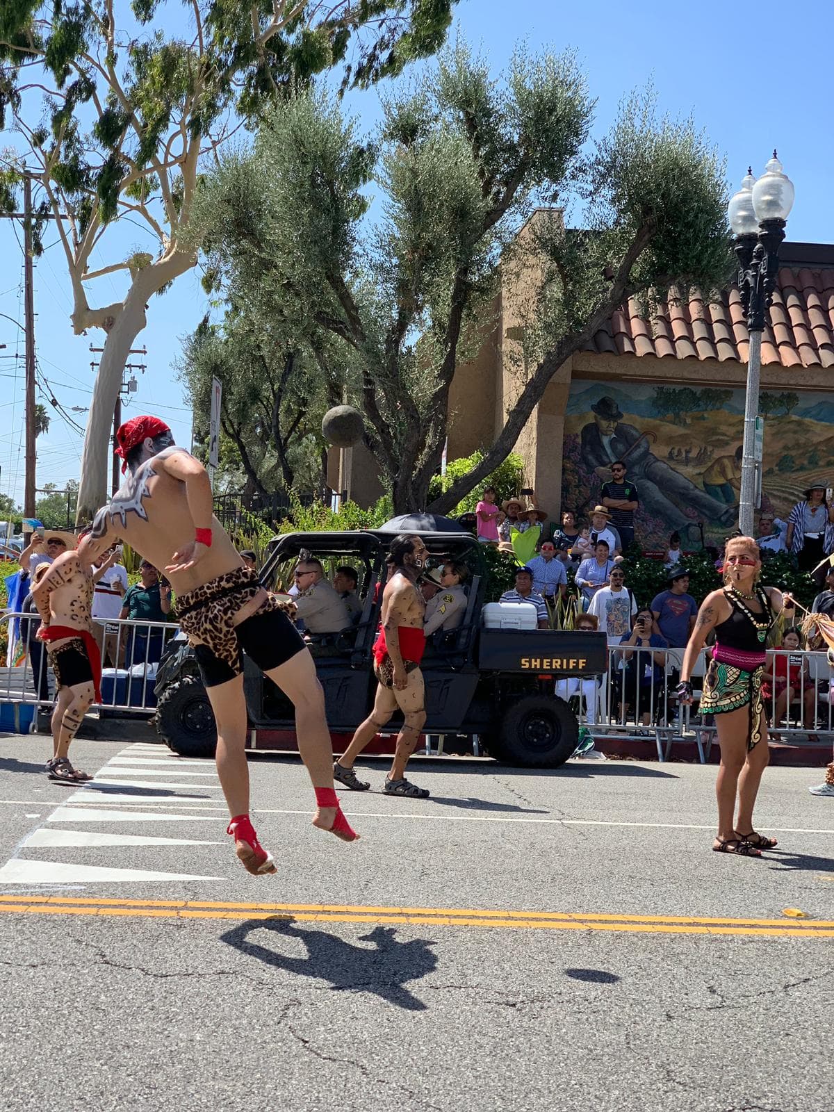 Una demostración del juego de pelota “Tlachtli” una representación de la cultura Azteca.