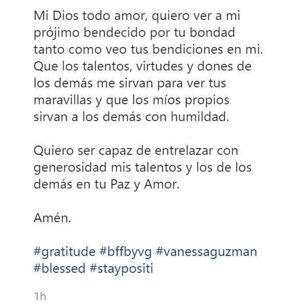 Finalmente, compartió una oración para pedir bendiciones.
<br>