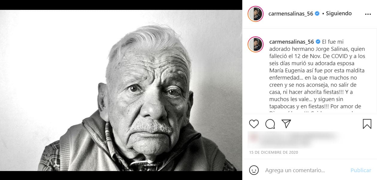 "Les pido a todos una oración por el eterno descanso de su alma. Y sus hijos encuentren resignación a su dolor", agregó.
<br>