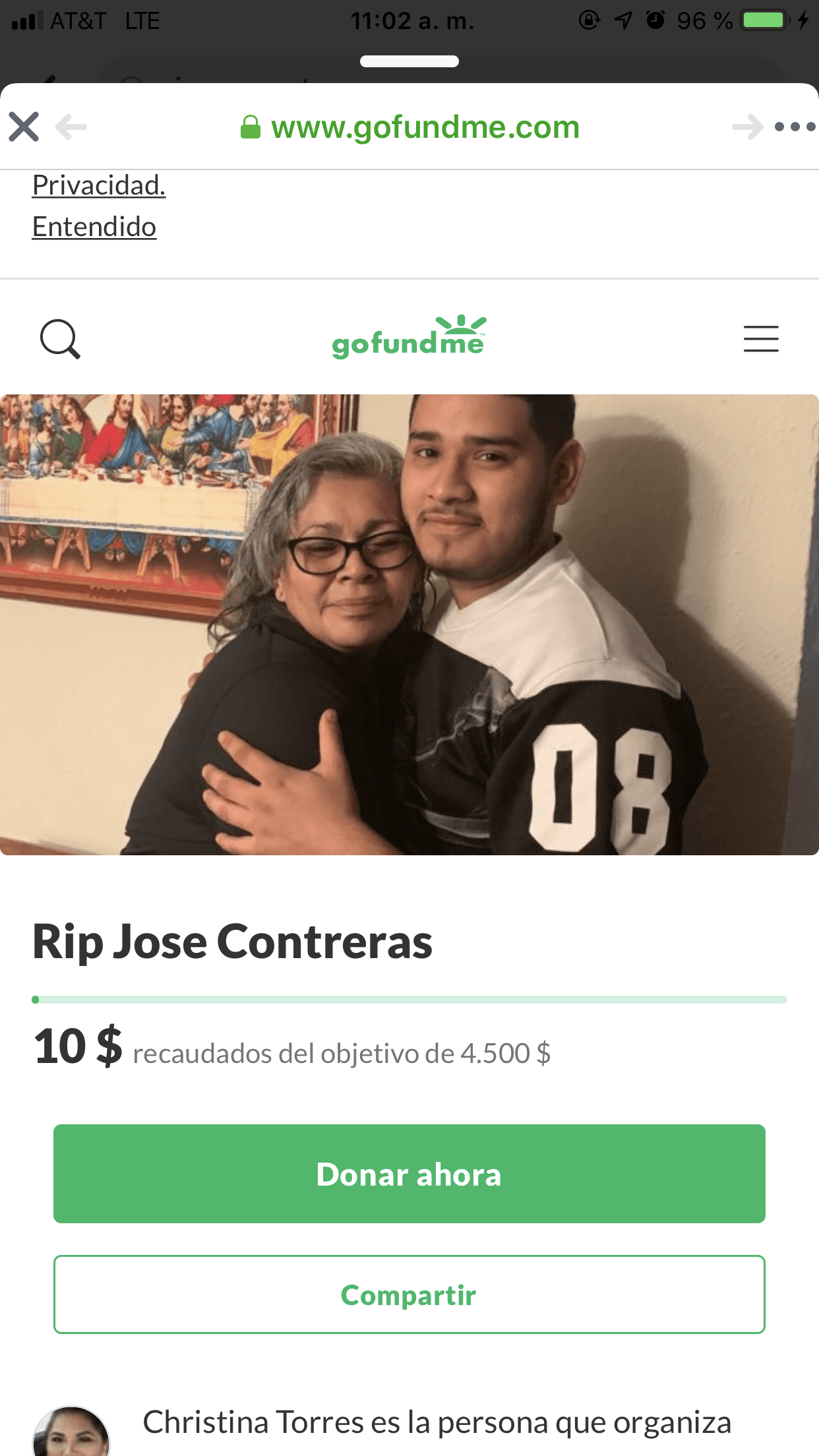 Familiares tendrán una vigila a las 8 p.m. el viernes, 12 de septiembre, en el complejo de apartamentos donde fue encontrado sin vida.
<br>