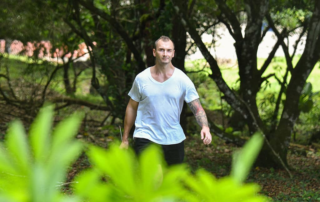El migrante ruso German Smirnov, en el Catem, en Costa Rica.