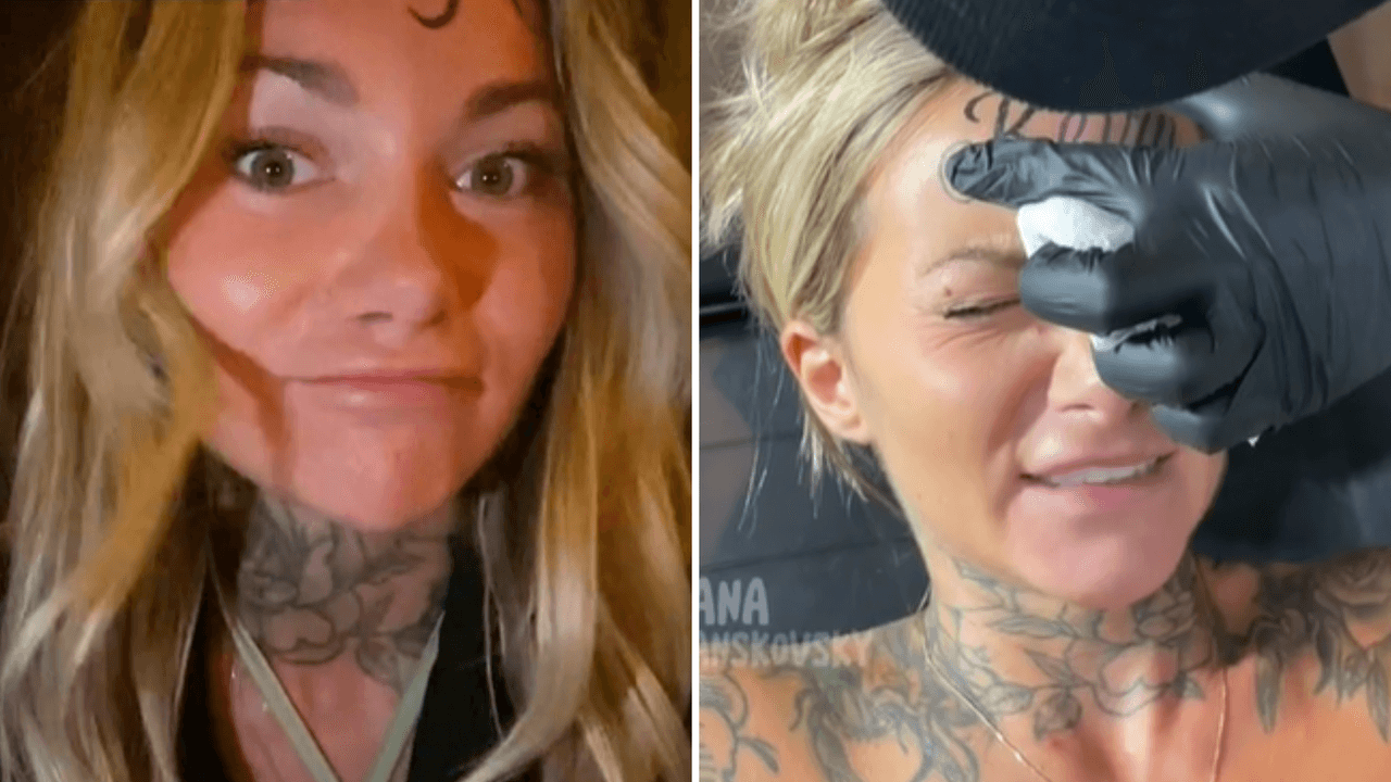 Mujer se tatúa el nombre de su novio en la frente y responde a críticas: “No me arrepentiré”