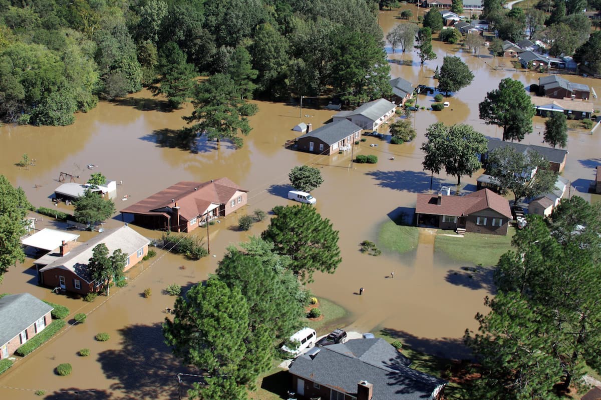 Inundación en Rocky Mount, en Carolina del Norte, causada por el paso del huracán Matthew