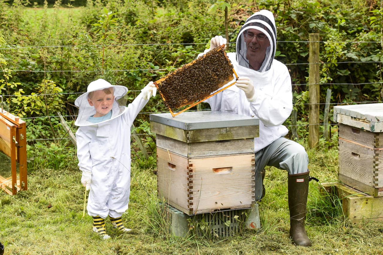 En su cuarto también hay un osito de peluche con vestimenta en amarillo y negro.