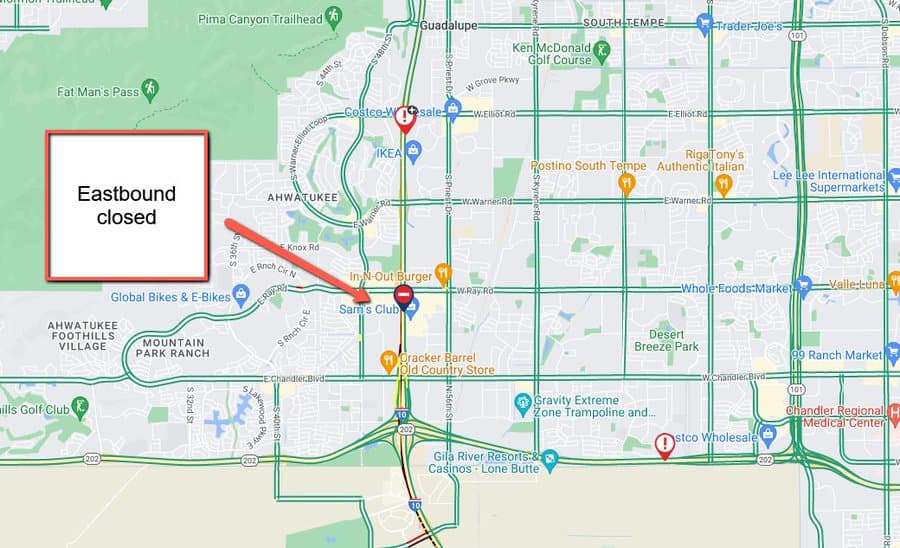 Cinco personas murieron en un accidente que involucró a dos vehículos y dos camiones en la I-10