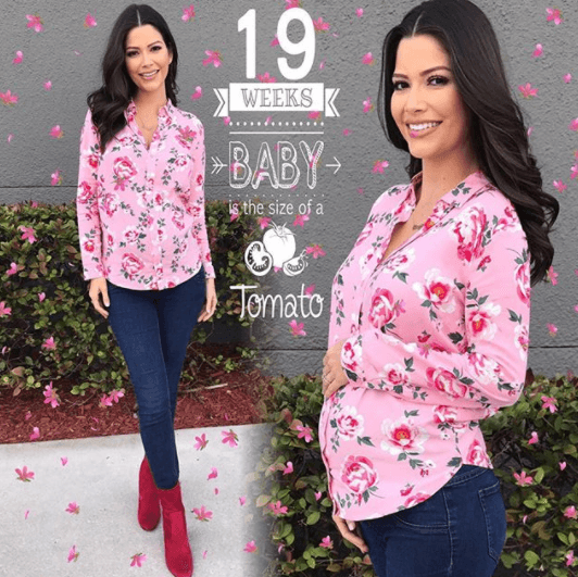 En la semana 19 de embarazo, Ana Patricia explicaba que su bebé ya está “del tamaño de un tomate”.