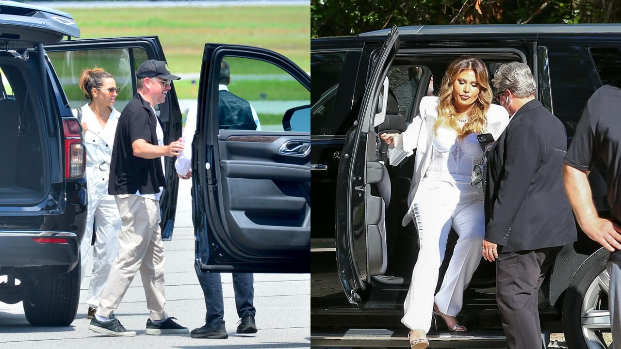 Matt Damon y el resto de los invitados llegaron hasta la mansión de Ben Affleck para verlo casarse con Jennifer López.