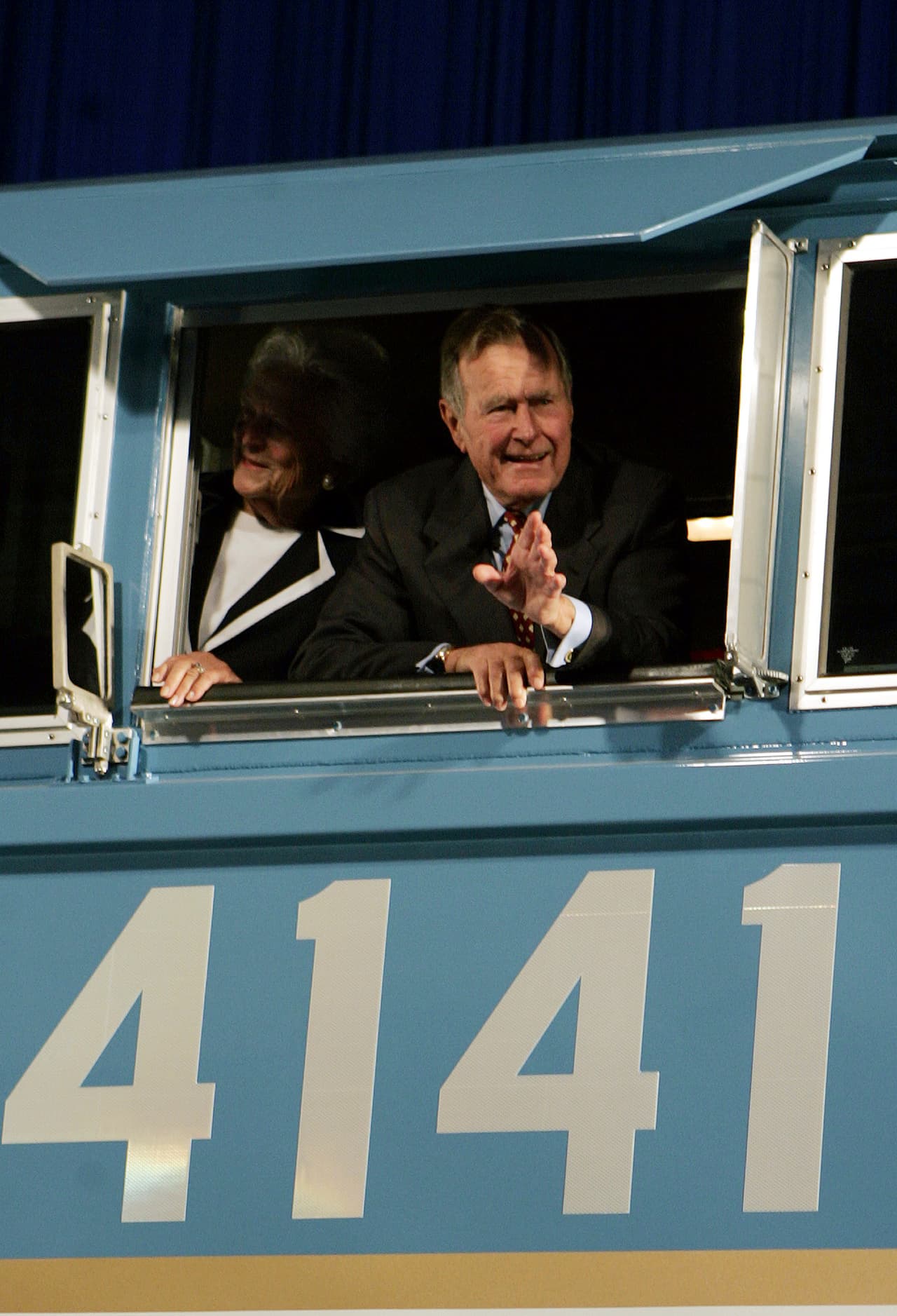 La locomotora 4141 fue personalizada para el expresidente George H W Bush por la compañía de trenes Union Pacific en 2005.