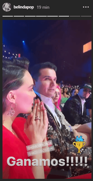 En la categoría de 
<b><a href="http://videos.estrellatv.com/video/colaboracion-del-ano-2019" target="_blank">Colaboración del año,</a></b>
<a href="http://videos.estrellatv.com/video/colaboracion-del-ano-2019" target="_blank"> </a>los ganadores de la noche fueron Los Ángeles Azules, Belinda, Horacio Palencia y Lalo Ebratt por la canción 
<b><a href="https://www.youtube.com/watch?v=SlgtjRq5AXs" target="_blank">'Amor a primera vista'.</a></b>