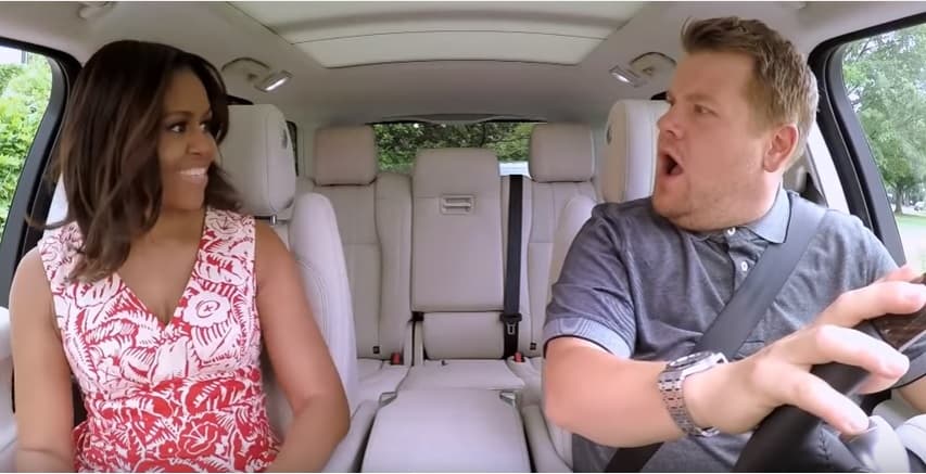 Michelle Obama se sube al 'Carpool Karaoke' con el comediante James Corden