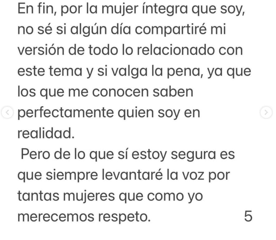 Manterola se describió como una "mujer íntegra" e hizo hincapié en que
<b>duda "si algún día compartirá su versión de todo lo relacionado" con Luis Miguel</b>.