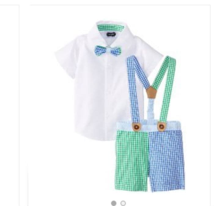 Si prefieres algo más relajado, pero aún 'especial' para la celebración, conjuntos como éste son ideales para Easter y para la temporada de primavera (Conjunto de 3 piezas, 45 dólares en amazon.com)