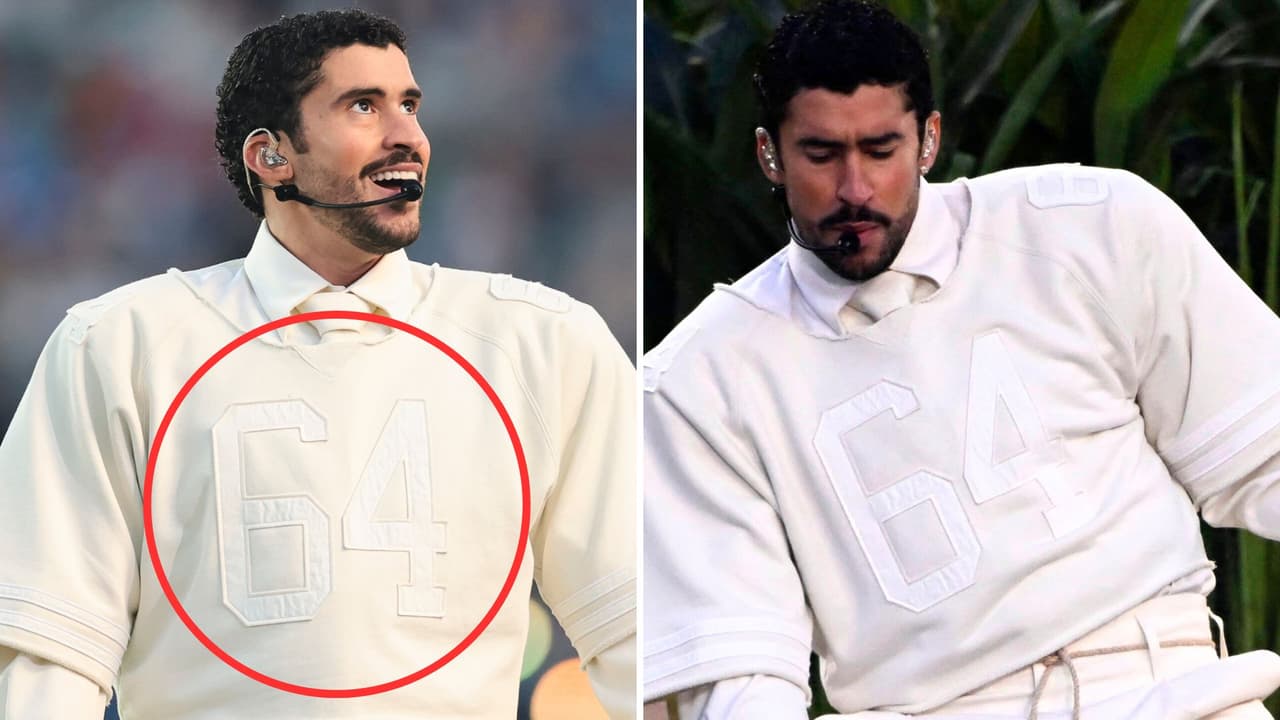 Bad Bunny revela qué significa el “64” de su jersey en el medio tiempo del Super Bowl: hay amor detrás