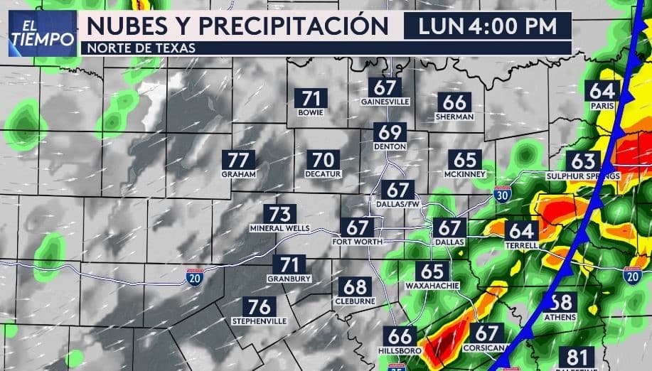 Lluvias se mantendrán hasta la mañana del martes.