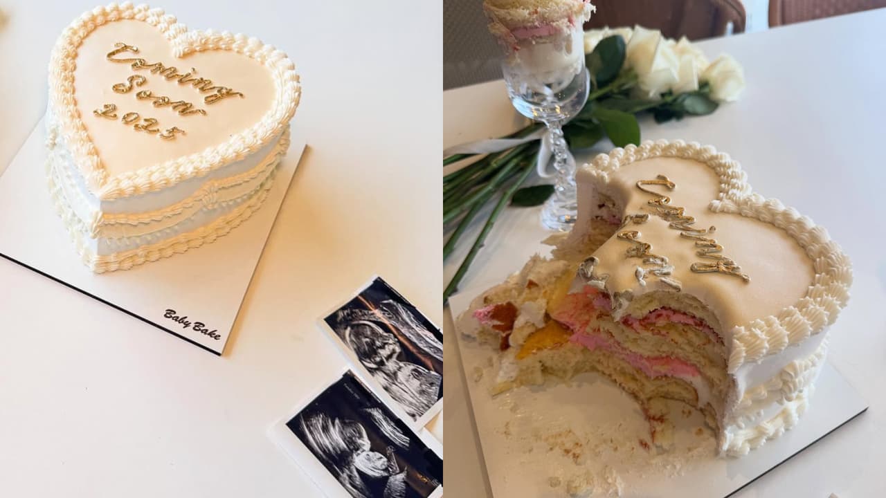 El relleno rosa del pastel sirvió para simbolizar que la criatura es una niña.