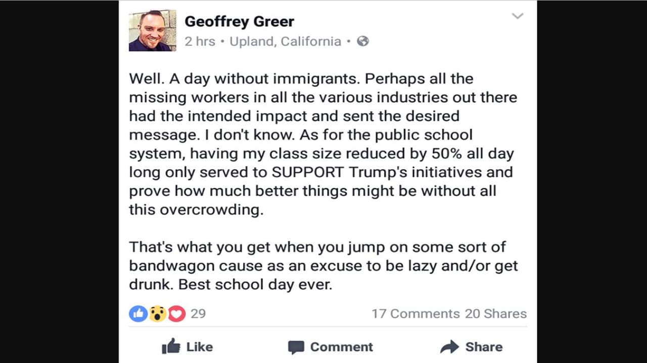 Suspenden a 6 maestros por insultos a estudiantes que participaron en el día sin inmigrantes