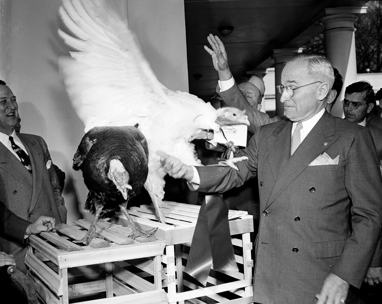 El 'perdón' del pavo de Acción de Gracias en 1948, de manos del presidente Harry Truman.