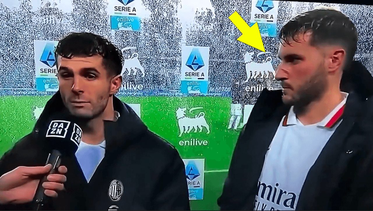 Santi Gimenez luce sorprendido por el perfecto italiano de Pulisic