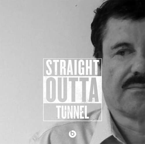 Claro que no pudo faltar la presencia del Chapo Gúzman y su sonada fuga de prisión.