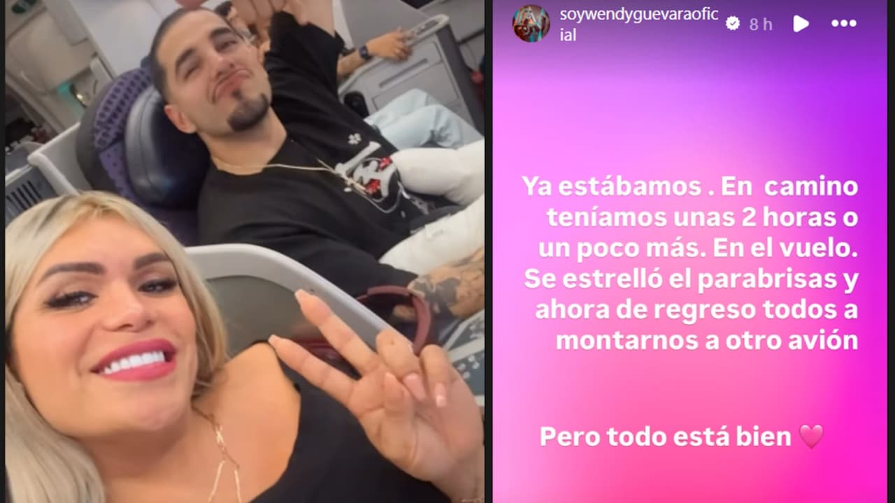 Previo al regreso de emergencia, Wendy Guevara compartió una imagen desde el interior del avión. Horas después dio a conocer lo ocurrido.