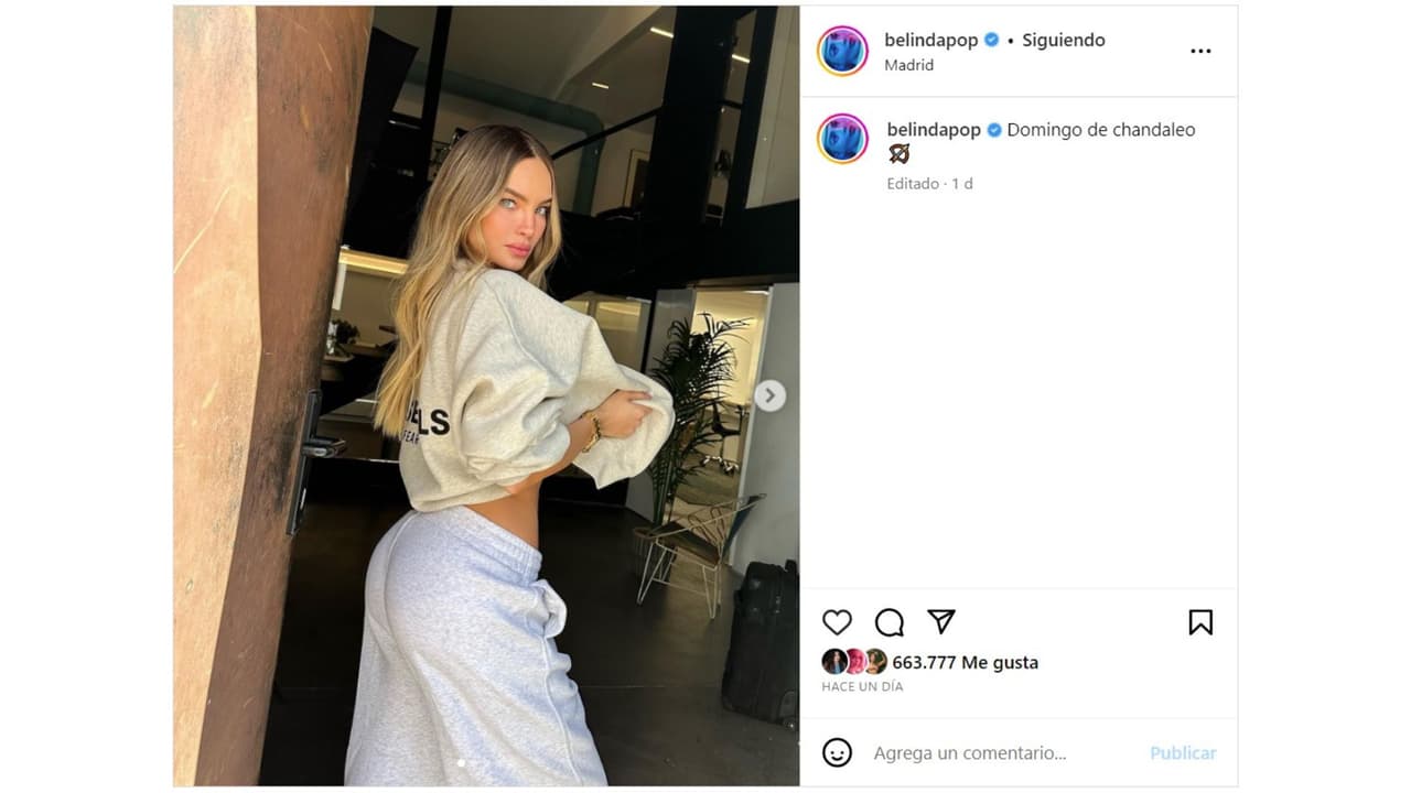 El 'post' de Belinda en Instagram.