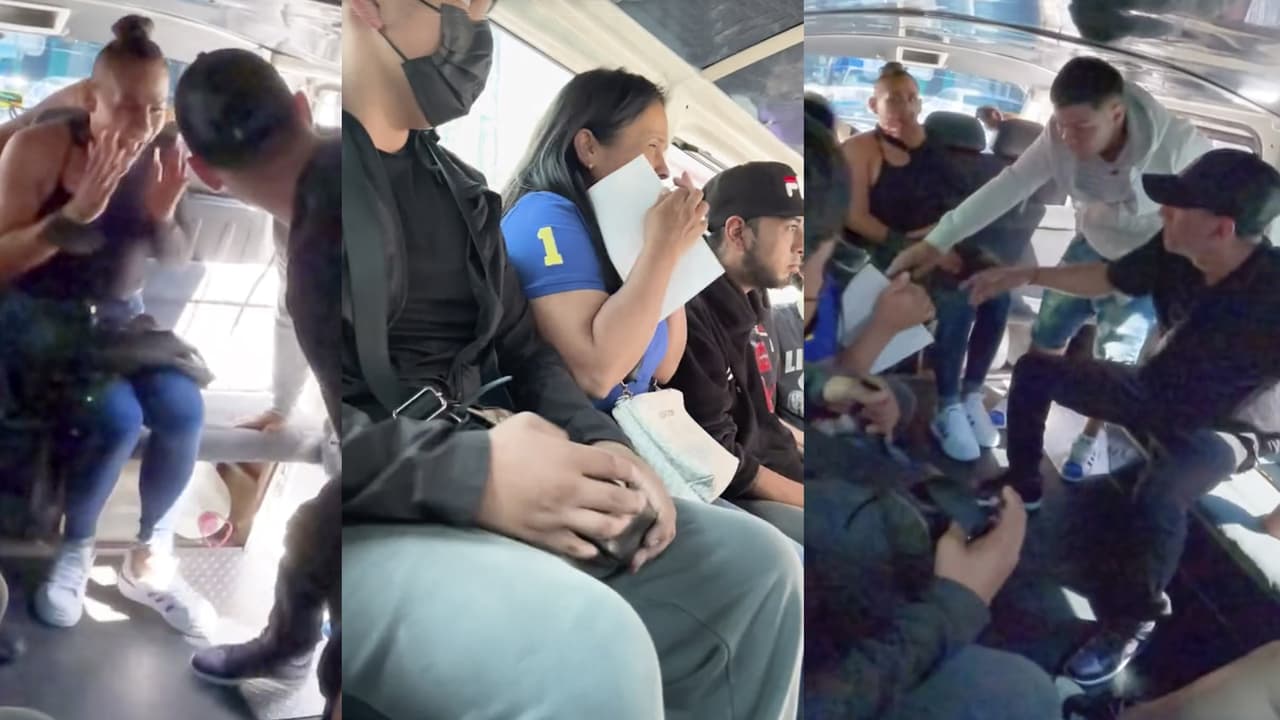 Influencer finge asaltar una combi, pero regala iPhones a los pasajeros: causa furor en TikTok