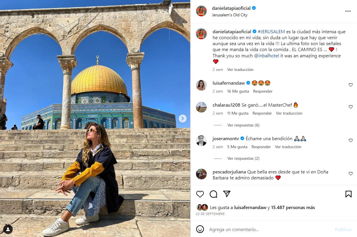 Daniela Tapia en Jerusalén.