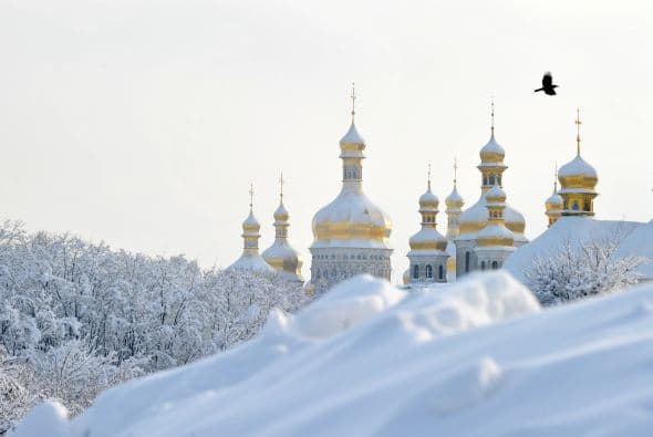 Kiev amaneció con 16 grados bajo cero, mientras que en algunas zonas del país las temperaturas nocturnas han llegado a los 18 grados bajo cero.