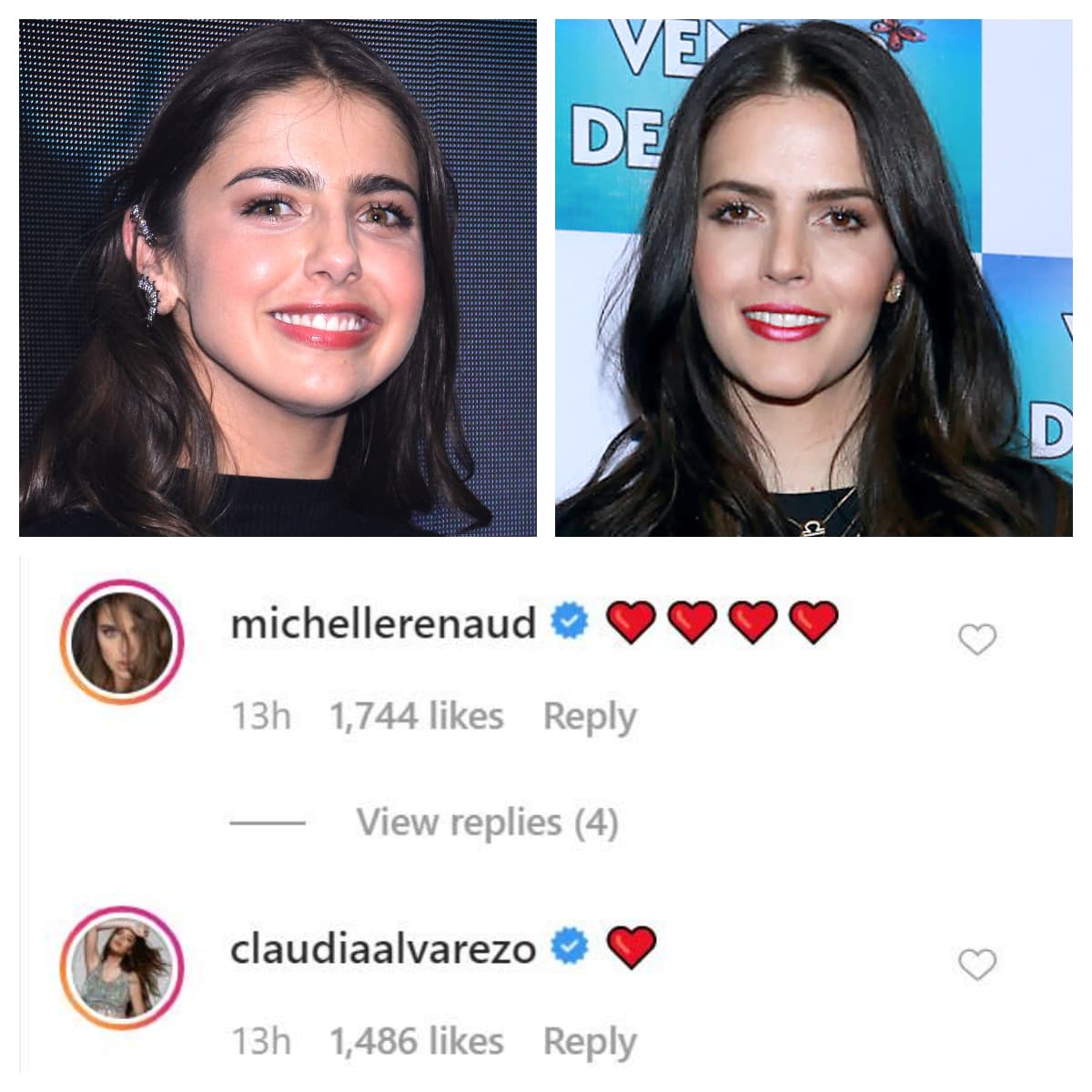 Hubo quienes no necesitaron de palabras para expresar su amor y cariño hacia el joven matrimonio y les bastó con emitoconos de corazón. Así lo hicieron Camila Sodi, Michelle Renaud, Sherlyn, Claudia Álvarez y Jesús Navarro. 
<br>