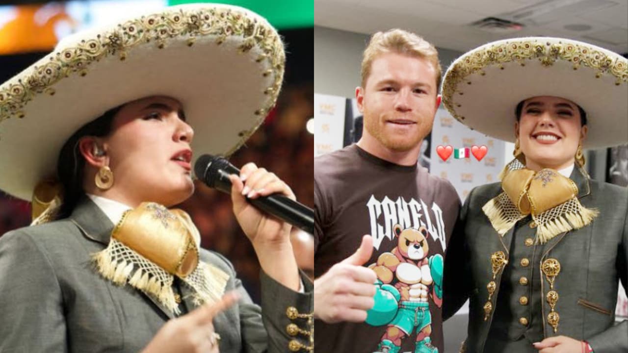 Nieta de 'Chente' Fernández cambia letra a himno mexicano en pelea del 'Canelo': así fue el error